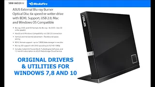 ASUS EXTERNAL DVD BLU-RAY Writer 6X SBW-06D2X-U / Drivers  for Windows