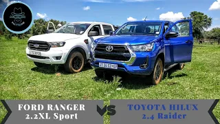 Ford Ranger 2.2 XL Sport vs Toyota Hilux 2.4 Raider video