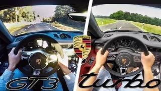 Porsche 911 991 GT3 vs Turbo S POV Test Drive & Sound by AutoTopNL