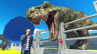 T-REX Escapes Enclosure & Eats Visitors - Animal Revolt Battle Simulator