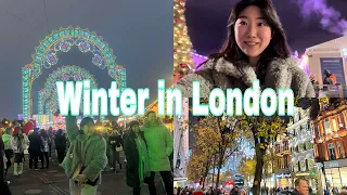 Living alone in London l Winter wonderland, Christmas in London vlog, Korean girl life, ice skating