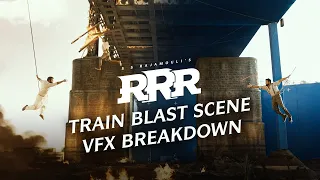 RRR Train Blast Scene VFX Breakdown | Surpreeze VFX Studio | Srinivas Mohan | SS Rajamouli