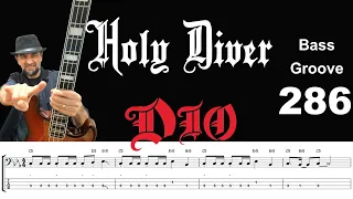 HOLY DIVER (Dio) How to Play Bass Groove Cover with Score & Tab Lesson