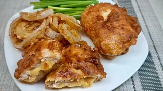 The Tastiest Chicken Breast Recipe I've Ever Eaten! Crispy And Juicy Cheesy Stuffed Chicken Fillet!