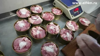 Испытание комплекта оборудования для консервирования (тушенка из свинины)