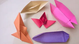 5 Types of Paper Boats| easy Paper Boat Tutorial| How to make Paper Boat