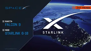 ŽIVĚ:  Falcon 9 (Starlink 6-18)