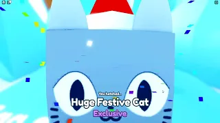 FIRST EVER HUGE FESTIVE CAT HATCH ON CAMERA | Pet Simulator X Roblox