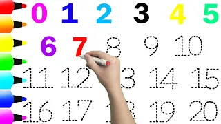 1234567890 | Write Numbers 1 to 20 With Coloring Page | Learn Colors Names #Kids  | Srithi Kids TV