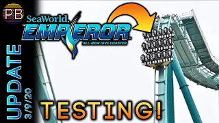 TESTING! | Huge Emperor Construction Update 3/9/20 | SeaWorld San Diego's Brand-New Dive Coaster!