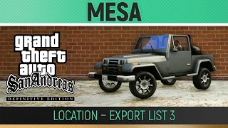 GTA San Andreas: Definitive Edition - Mesa Location - Export List #3 🏆