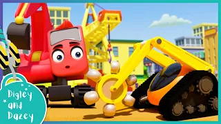 🤖 Robot Digger Trouble 🚜 - DIGLEY AND DAZEY | Construction Truck Songs/Cartoons for Kids