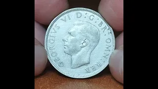 2 Shillings - George VI (with 'IND:IMP') - United Kingdom - 1942 - Silver coin #shortsvideo