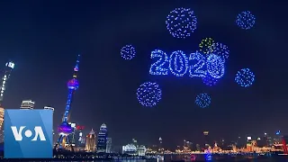 Shanghai Welcomes 2020 With Spectacular Drone Light Show and New Year Fire Works 2020