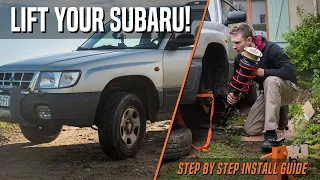 How to Lift your Subaru - 2 Inch Lift Kit Install (with trailing arm spacers)