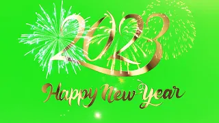 happy new year 2023 gold text effect green screen no copyright video