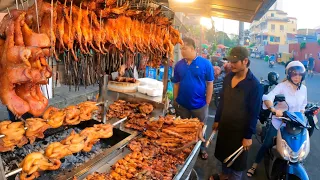 Cambodian Street Food | Best Tasty Roasted Duck, Chicken, Pork, Pork ribs in Phnom Penh city