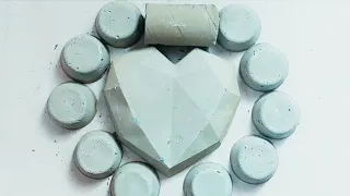 sky blue gym chalk water crush/dipping and crumbles/ASMR/oddly satisfying/sleep aid
