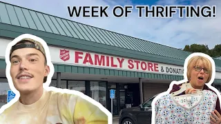 Week of Thrifting!! Goodwill Bins, Unique / Savers, + Salvation Army Thrift With Me!