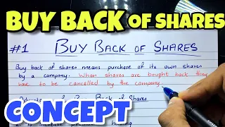 #1 Buy Back of Shares - Concept - B.COM / CMA / CA INTER - By Saheb Academy