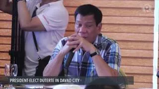 President-elect Duterte's first press conference Monday, May 16