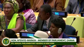 Hon. Afenyo-Markin at the Inter Parliamentary Union Annual Hearing at the United Nations
