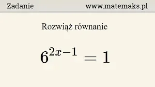 Równanie wykładnicze - przykład 1