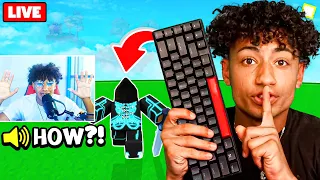 WIRELESS KEYBOARD PRANK On My LITTLE BROTHER.. (Roblox Bedwars)