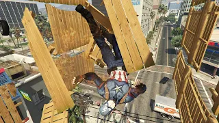 GTA 5 Stunning Ragdolls #31 (Captain América - Fire And Tables Fails)