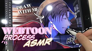 ☆ Draw with me ! | Webtoon panel drawing process ASMR ✿ no music