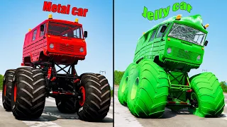 Jelly Car vs Metal Car #11 - Beamng drive