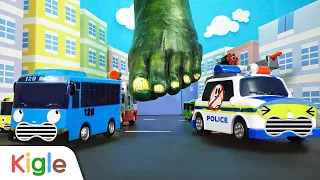 Tayo Bus Kecil | Polisi Monster Nonton Terus | Truk Pemadam Kebakaran Ambulans | Kigle TV Indonesia