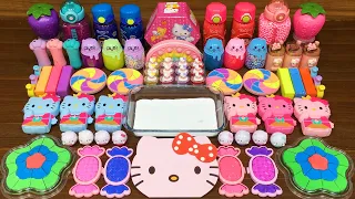 RAINBOW HELLO KITTY ! Mixing random into GLOSSY slime!Satisfying Misa slime #339