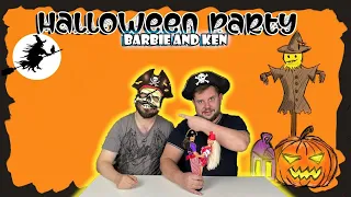 Тыквенная вечеринка и бутылка Рома. Распаковка и обзор кукол Barbie & Ken halloween party set 1998