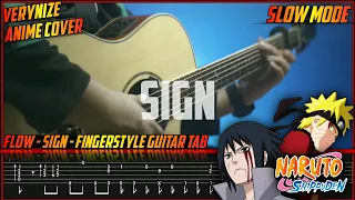 TAB [Sign Flow] NARUTO Shippuden | SLOW MODE FINGERSTYLE GUITAR TUTORIAL