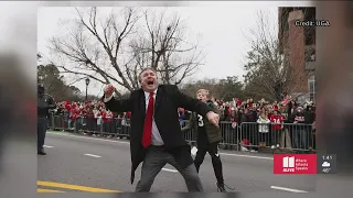 Kirby Smart is fired up during Georgia football national championship parade