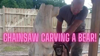 Chainsaw Carving - 4ft. Bear Wood Sculpture!