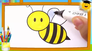 Como Dibujar y Colorear Una Abeja   Dibujos y Colorear Para Niños