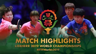 Chen Meng/Zhu Yuling vs Sun Yingsha/Wang Manyu | 2019 World Championships Highlights (1/2)