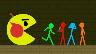 Red and Blue , Stickman Animation - Part 11 ( ROBOT PACMAN )