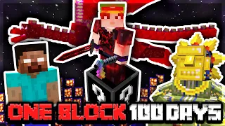 I Survived 100 Days in MODDED ONE BLOCK HARDCORE...