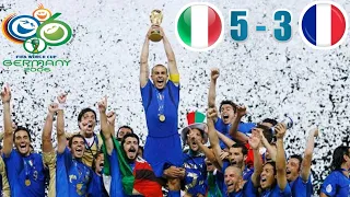 🔵 ITALY 1 (5) X (3) 1 FRANCE ◾️2006 WORLD CUP FINAL EXTENDED GOALS & HIGHLIGHT + PENALTIES HD ✔️