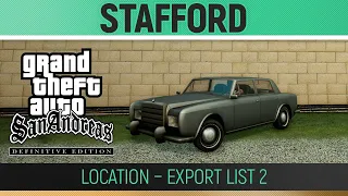 GTA San Andreas: Definitive Edition - Stafford Location - Export List #2🏆