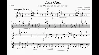 Offenbach - Can-Can for Violin and Piano Accompaniment. Practice Video