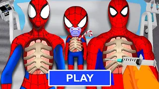 Playing as SpiderMan Family in Lava Barry's Mode! Barry's Prison Run Obby Walkthrough #roblox