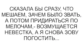 Сказала бы сразу, что мешаем, зачем было звать, а потом придираться по мелочам