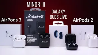 Marshall MINOR 3, AirPods 3, AirPods 2 или Samsung Galaxy buds live | Какие вкладыши выбрать?