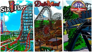 Theme Park Tycoon 2's *MOST* Realistic MEGA PARKS! 😲 - Six Flags, DollyWood, Alton Towers AND MORE!