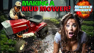 MAKING A MUD MOWER! FREE DAYTON LAWNTRACTOR BLOWN TRANSMISSION BRIGGS ENGINE REVIVAL HAULER PROJECT