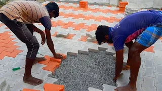 Wow beautiful House I shape design paver block installation process